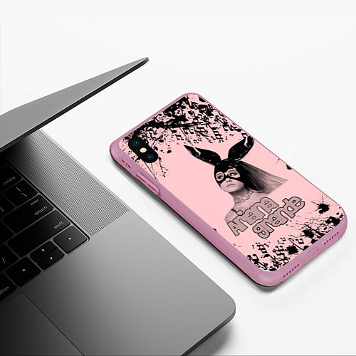 Чехол iPhone XS Max матовый ARIANA GRANDE / 3D-Розовый – фото 3