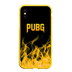 Чехол iPhone XS Max матовый PUBG, цвет: 3D-желтый