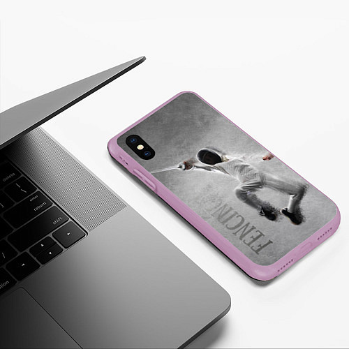 Чехол iPhone XS Max матовый Fencing / 3D-Сиреневый – фото 3