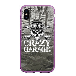 Чехол iPhone XS Max матовый Crazy garage, цвет: 3D-фиолетовый