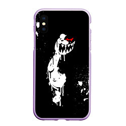 Чехол iPhone XS Max матовый Monokuma paint, цвет: 3D-сиреневый