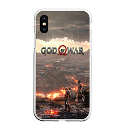 Чехол iPhone XS Max матовый GOD OF WAR, цвет: 3D-белый