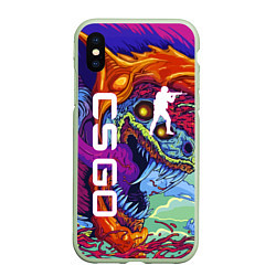 Чехол iPhone XS Max матовый CS GO HYPERBEAST, цвет: 3D-салатовый