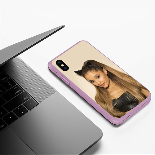 Чехол iPhone XS Max матовый Ariana Grande Ариана Гранде / 3D-Сиреневый – фото 3