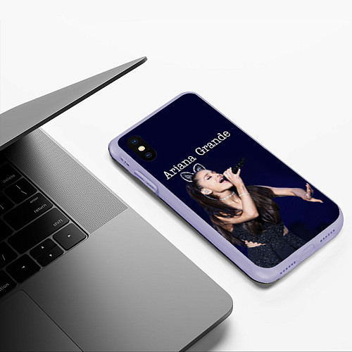 Чехол iPhone XS Max матовый Ariana Grande Ариана Гранде / 3D-Светло-сиреневый – фото 3