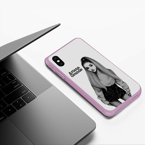 Чехол iPhone XS Max матовый Ariana Grande Ариана Гранде / 3D-Сиреневый – фото 3