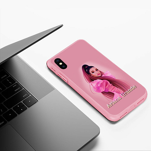 Чехол iPhone XS Max матовый Ariana Grande Ариана Гранде / 3D-Баблгам – фото 3