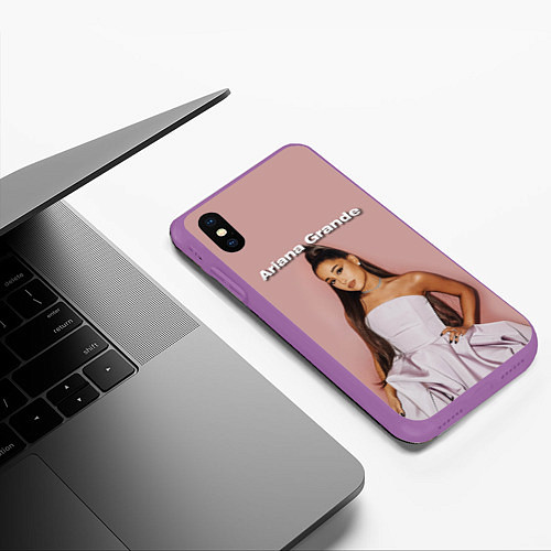 Чехол iPhone XS Max матовый Ariana Grande Ариана Гранде / 3D-Фиолетовый – фото 3