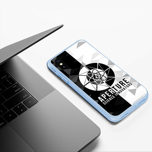 Чехол iPhone XS Max матовый PORTAL / 3D-Голубой – фото 3