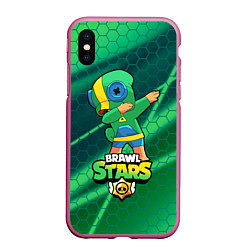 Чехол iPhone XS Max матовый Brawl Stars Leon, Dab