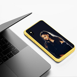 Чехол iPhone XS Max матовый Ariana Grande Ариана Гранде, цвет: 3D-желтый — фото 2