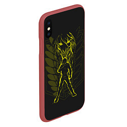 Чехол iPhone XS Max матовый Атака Титанов, цвет: 3D-красный — фото 2