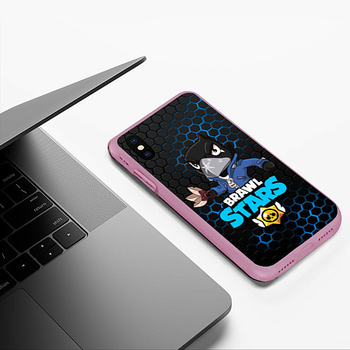 Чехол iPhone XS Max матовый BRAWL STARS CROW / 3D-Розовый – фото 3