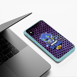 Чехол iPhone XS Max матовый BRAWL STARS LEON ОБОРОТЕНЬ, цвет: 3D-мятный — фото 2