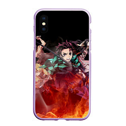 Чехол iPhone XS Max матовый KIMETSU NO YAIBA, цвет: 3D-сиреневый