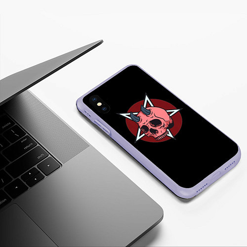 Чехол iPhone XS Max матовый Devil / 3D-Светло-сиреневый – фото 3