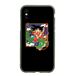 Чехол iPhone XS Max матовый Dragon Ball, цвет: 3D-темно-зеленый
