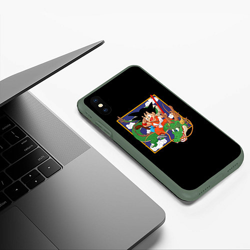 Чехол iPhone XS Max матовый Dragon Ball / 3D-Темно-зеленый – фото 3