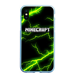 Чехол iPhone XS Max матовый MINECRAFT STORM, цвет: 3D-голубой