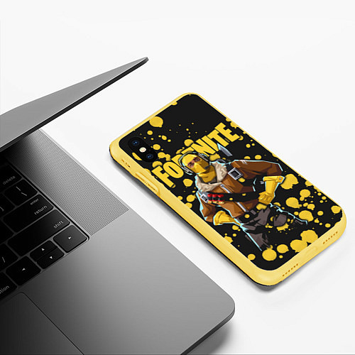 Чехол iPhone XS Max матовый Fortnite / 3D-Желтый – фото 3