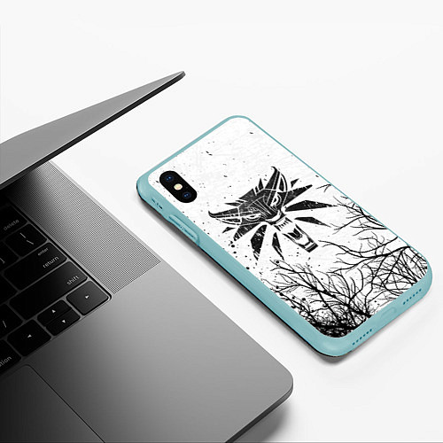 Чехол iPhone XS Max матовый ВЕДЬМАК / 3D-Мятный – фото 3