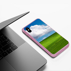 Чехол iPhone XS Max матовый Заставка Windows, цвет: 3D-розовый — фото 2