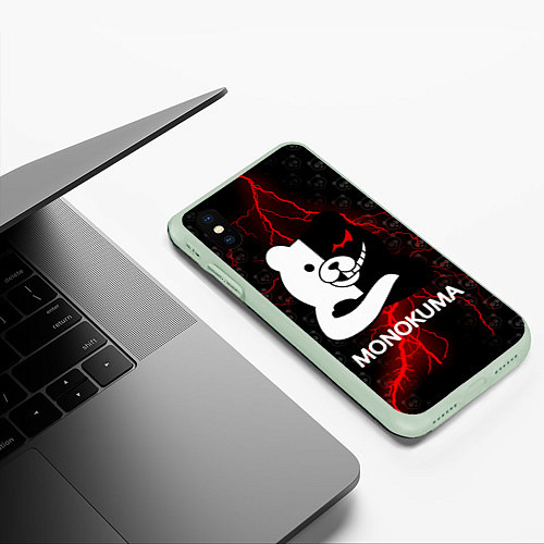 Чехол iPhone XS Max матовый MONOKUMA / 3D-Салатовый – фото 3