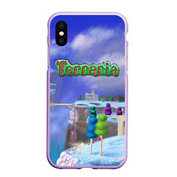 Чехол iPhone XS Max матовый Terraria, цвет: 3D-сиреневый