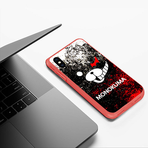 Чехол iPhone XS Max матовый MONOKUMA / 3D-Красный – фото 3