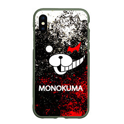 Чехол iPhone XS Max матовый MONOKUMA, цвет: 3D-темно-зеленый