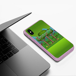 Чехол iPhone XS Max матовый Terraria, цвет: 3D-сиреневый — фото 2