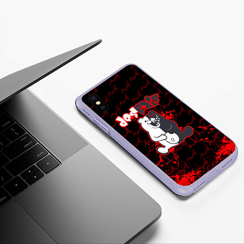 Чехол iPhone XS Max матовый MONOKUMA / 3D-Светло-сиреневый – фото 3