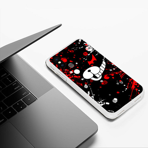 Чехол iPhone XS Max матовый MONOKUMA / 3D-Белый – фото 3