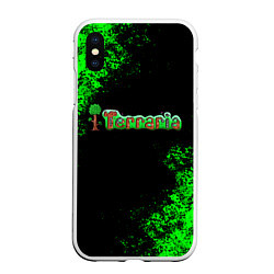 Чехол iPhone XS Max матовый Terraria, цвет: 3D-белый