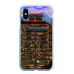 Чехол iPhone XS Max матовый TERRARIA, цвет: 3D-голубой