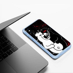 Чехол iPhone XS Max матовый MONOKUMA, цвет: 3D-голубой — фото 2