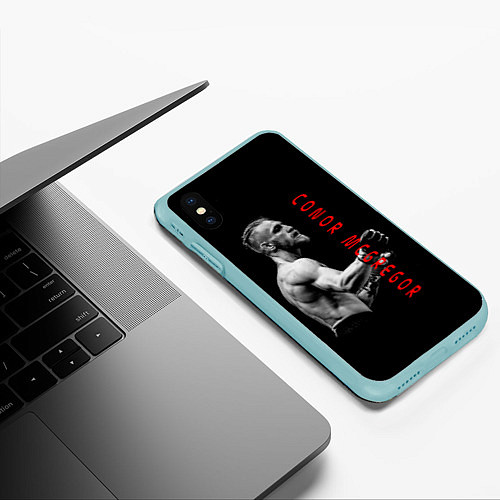 Чехол iPhone XS Max матовый Conor McGregor / 3D-Мятный – фото 3