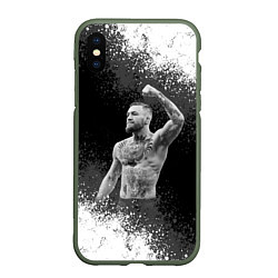 Чехол iPhone XS Max матовый Conor McGregor, цвет: 3D-темно-зеленый