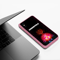 Чехол iPhone XS Max матовый UNDERTALE FRISK, цвет: 3D-малиновый — фото 2