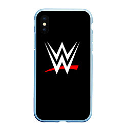 Чехол iPhone XS Max матовый WWE, цвет: 3D-голубой