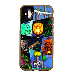 Чехол iPhone XS Max матовый Terraria allpic, цвет: 3D-коричневый