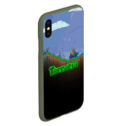 Чехол iPhone XS Max матовый Terraria game, цвет: 3D-темно-зеленый — фото 2