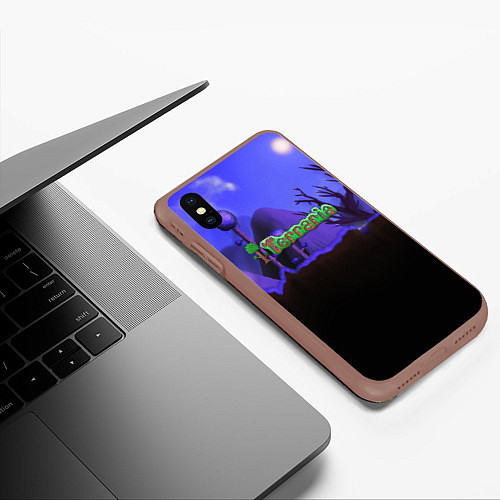 Чехол iPhone XS Max матовый TERRARIA / 3D-Коричневый – фото 3