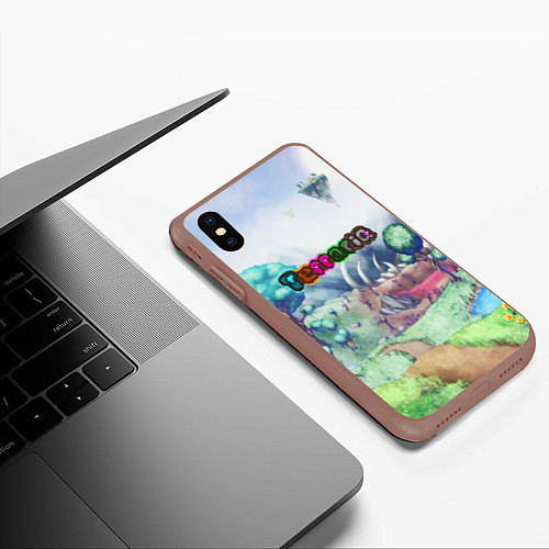 Чехол iPhone XS Max матовый TERRARIA / 3D-Коричневый – фото 3