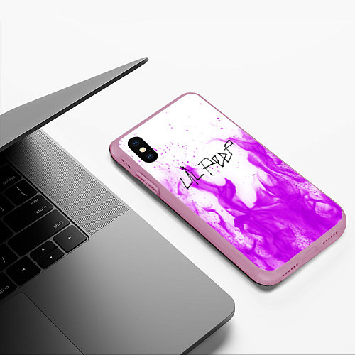 Чехол iPhone XS Max матовый LIL PEEP FIRE / 3D-Розовый – фото 3