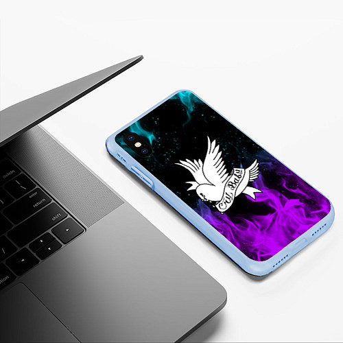 Чехол iPhone XS Max матовый LIL PEEP CRY BABY / 3D-Голубой – фото 3