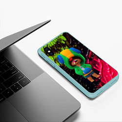Чехол iPhone XS Max матовый Brawl stars, цвет: 3D-мятный — фото 2