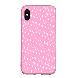 Чехол iPhone XS Max матовый LiL PEEP Pattern, цвет: 3D-розовый