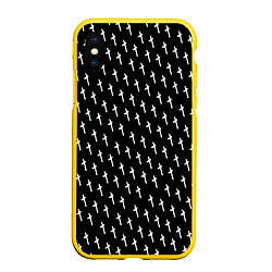 Чехол iPhone XS Max матовый LiL PEEP Pattern, цвет: 3D-желтый