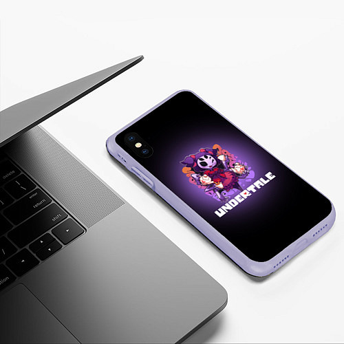 Чехол iPhone XS Max матовый UNDERTALE / 3D-Светло-сиреневый – фото 3